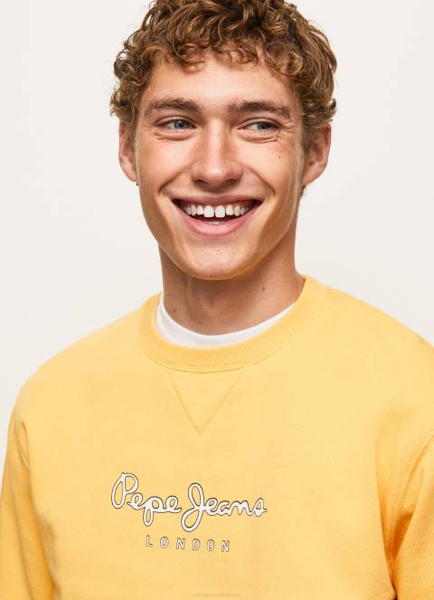 muškarci sjaj pamučni džemper s otisnutim logotipom Pepe Jeans JZ8H888