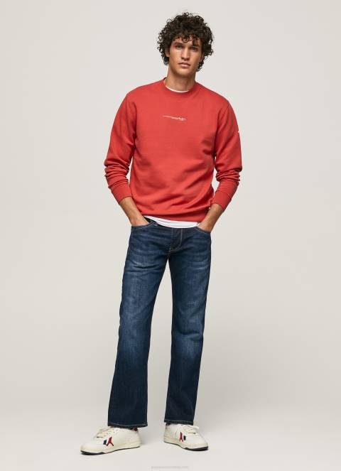 muškarci studio crvena pamučna majica s printom logotipa Pepe Jeans JZ8H906