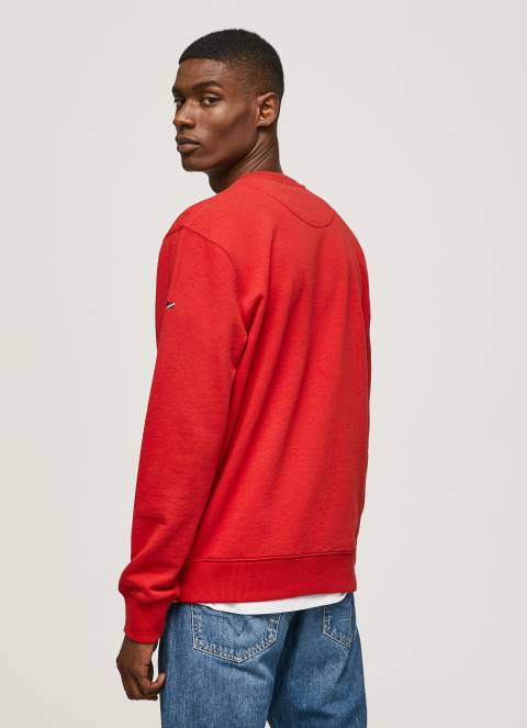 muškarci studio crvena pamučni džemper s otisnutim logotipom Pepe Jeans JZ8H890