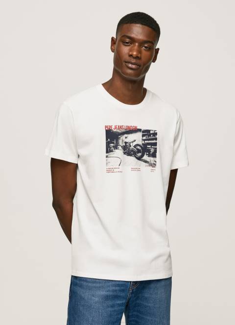 muškarci bijela majica s printom fotografija Pepe Jeans JZ8H955
