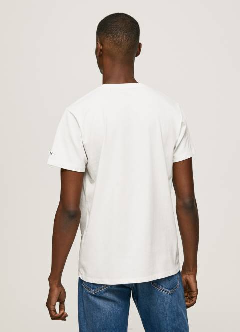 muškarci bijela majica s printom fotografija Pepe Jeans JZ8H955