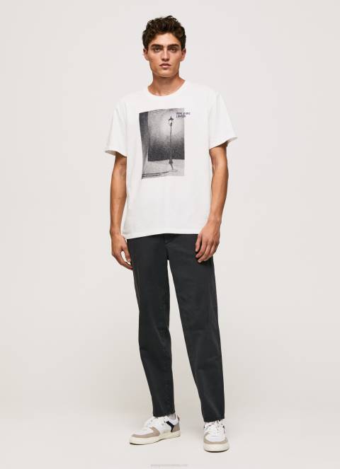 muškarci bijela majica s printom fotografija Pepe Jeans JZ8H958