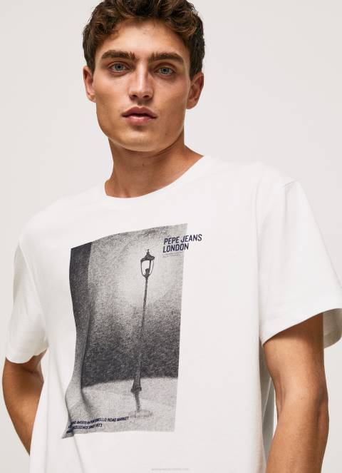muškarci bijela majica s printom fotografija Pepe Jeans JZ8H958