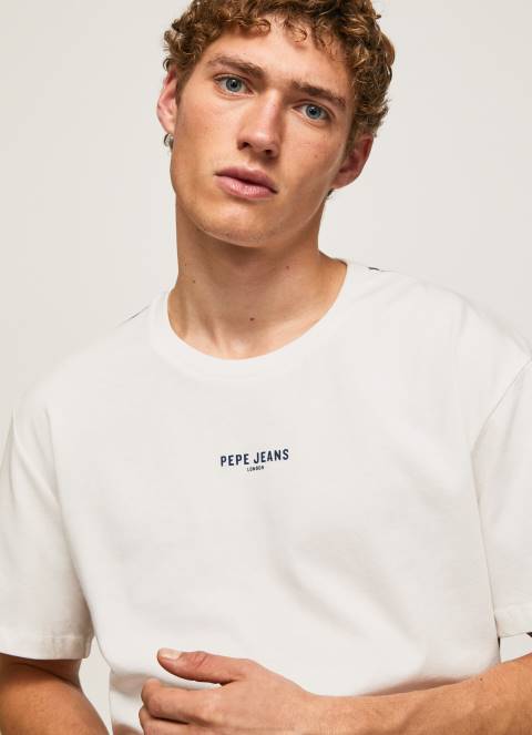 muškarci bijela majica s printom fotografija Pepe Jeans JZ8H981