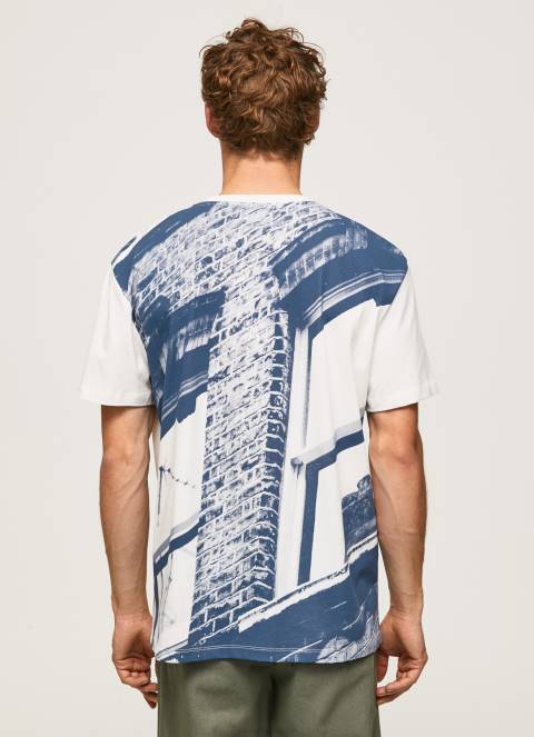muškarci bijela majica s printom fotografija Pepe Jeans JZ8H981