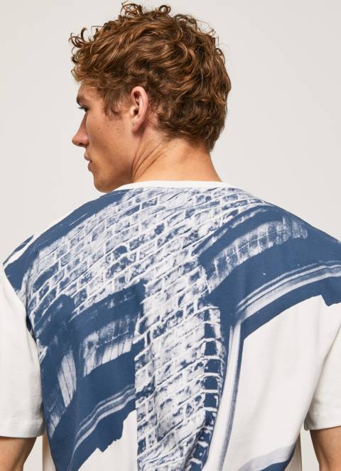 muškarci bijela majica s printom fotografija Pepe Jeans JZ8H981