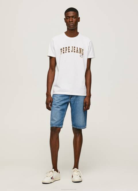 muškarci bijela majica s printom logotipa Pepe Jeans JZ8H970