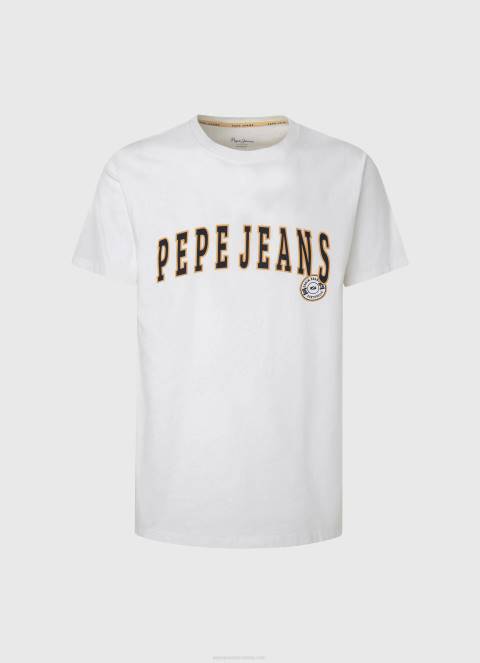 muškarci bijela majica s printom logotipa Pepe Jeans JZ8H970