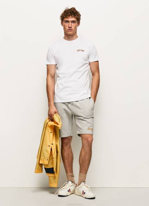 muškarci bijela majica s printom logotipa Pepe Jeans JZ8H978