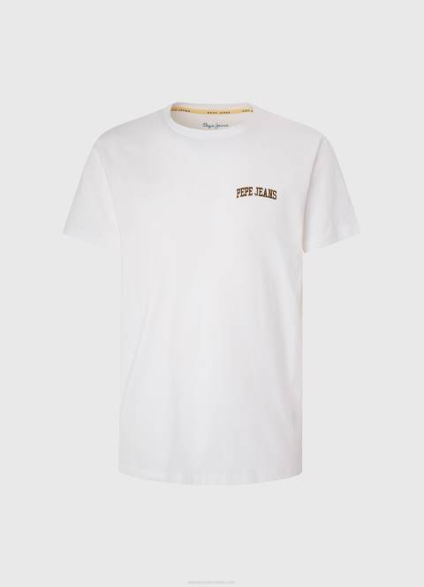 muškarci bijela majica s printom logotipa Pepe Jeans JZ8H978