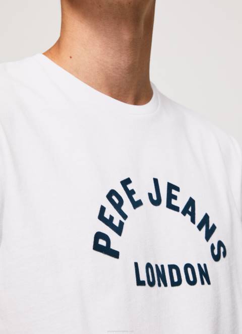 muškarci bijela majica s printom logotipa Pepe Jeans JZ8H982