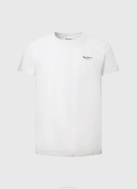 muškarci bijela pamučna majica s otisnutim logotipom Pepe Jeans JZ8H1011
