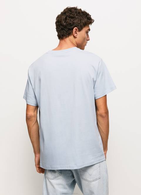 muškarci bjelilo plavo Pamučna majica s logotipom iz 1973 Pepe Jeans JZ8H924