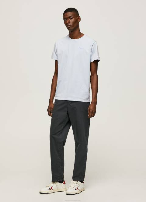 muškarci bjelilo plavo pamučna majica s otisnutim logotipom Pepe Jeans JZ8H947