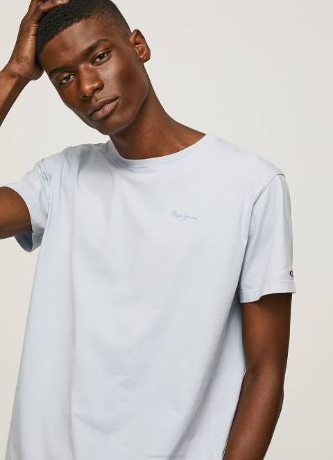 muškarci bjelilo plavo pamučna majica s otisnutim logotipom Pepe Jeans JZ8H947