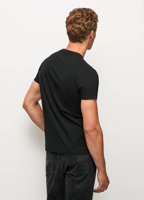muškarci crno pamučna majica kratkih rukava Pepe Jeans JZ8H1003