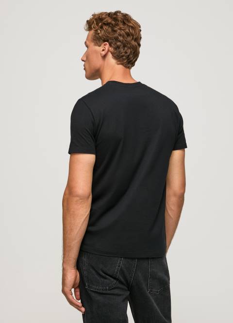 muškarci crno pamučna majica s otisnutim logotipom Pepe Jeans JZ8H1000