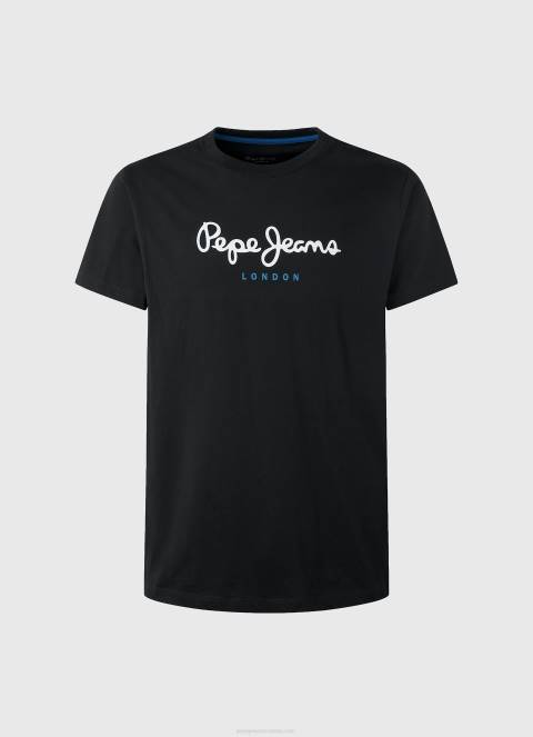 muškarci crno pamučna majica s otisnutim logotipom Pepe Jeans JZ8H1000