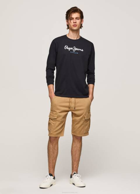 muškarci crno pamučna majica s otisnutim logotipom Pepe Jeans JZ8H1019