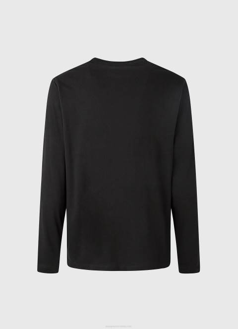 muškarci crno pamučna majica s otisnutim logotipom Pepe Jeans JZ8H1019