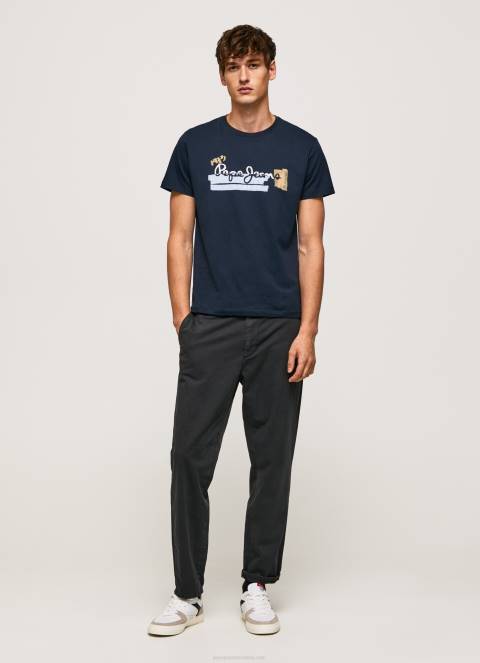 muškarci dulwich pamučna majica s logotipom kistova Pepe Jeans JZ8H932