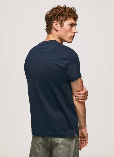 muškarci dulwich pamučna majica s printom zastave Pepe Jeans JZ8H956