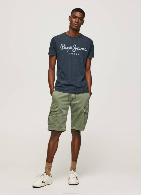 muškarci indigo majica s otisnutim logotipom essentialenim n Pepe Jeans JZ8H1015