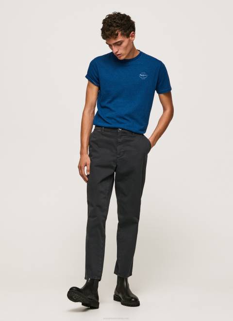 muškarci indigo pamučna majica s otisnutim logotipom Pepe Jeans JZ8H968