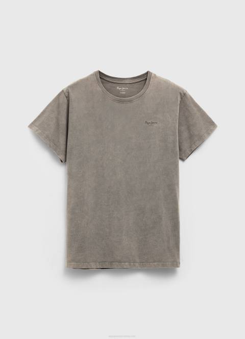 muškarci isprano crno pamučna majica s otisnutim logotipom Pepe Jeans JZ8H927