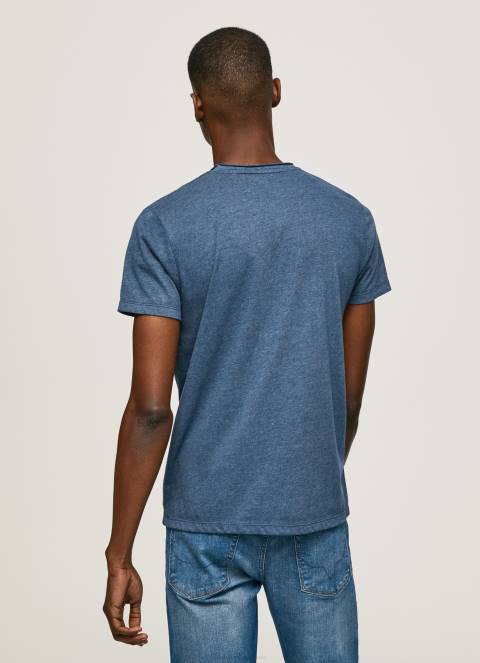 muškarci jarman majica s printom mramornog logotipa Pepe Jeans JZ8H986