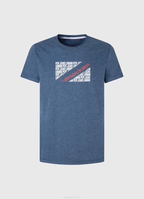 muškarci jarman majica s printom mramornog logotipa Pepe Jeans JZ8H986