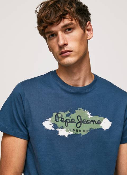 muškarci jarman pamučna majica s logotipom kistova Pepe Jeans JZ8H983