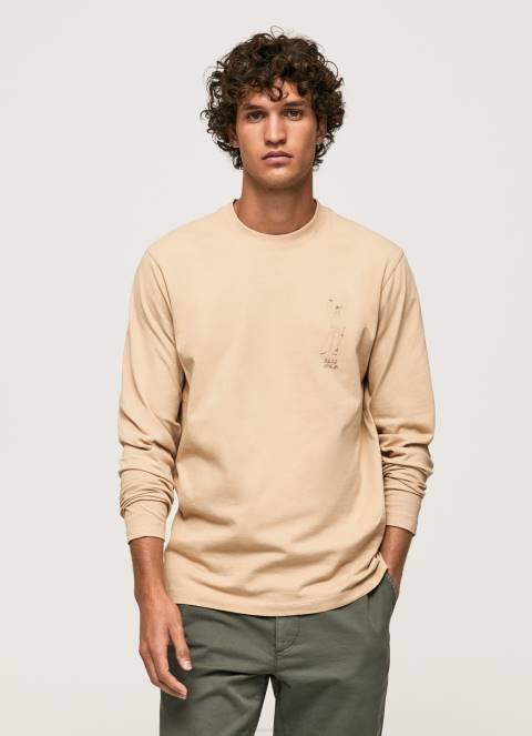 muškarci kamen pamučna majica dugih rukava Pepe Jeans JZ8H913