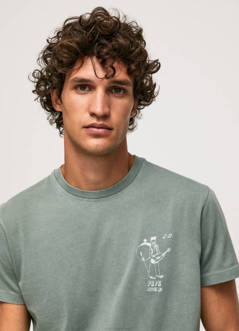 muškarci lijevanje isprana i ofarbana pamučna majica Pepe Jeans JZ8H925