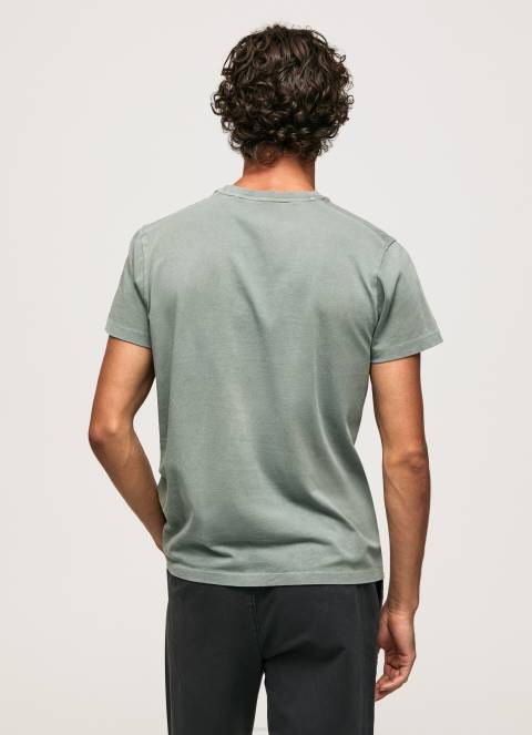 muškarci lijevanje isprana i ofarbana pamučna majica Pepe Jeans JZ8H925