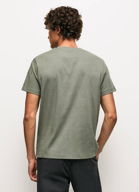 muškarci lijevanje pamučna majica s izvezenim logotipom Pepe Jeans JZ8H914