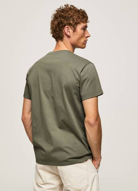 muškarci lijevanje pamučna majica s otisnutim logotipom Pepe Jeans JZ8H949