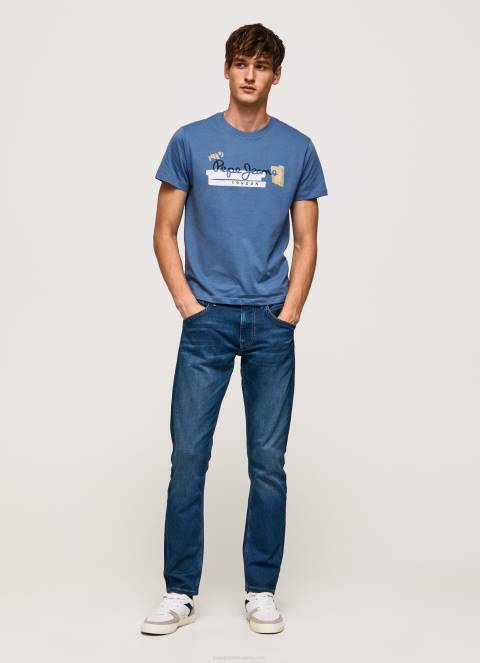 muškarci ozzy pamučna majica s logotipom kistova Pepe Jeans JZ8H929