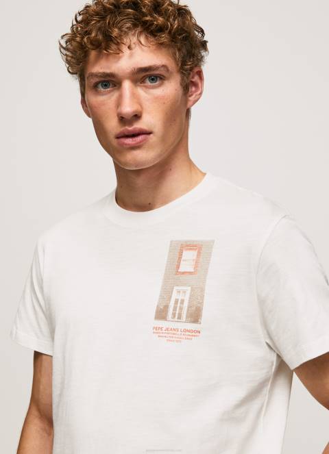 muškarci prljavo bijelo majica s printom fotografija Pepe Jeans JZ8H990
