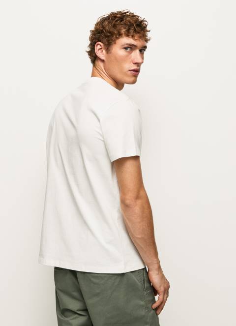 muškarci prljavo bijelo majica s printom logotipa Pepe Jeans JZ8H961