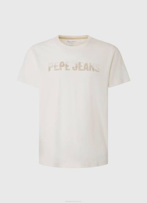 muškarci prljavo bijelo majica s printom logotipa Pepe Jeans JZ8H961