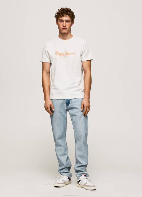 muškarci prljavo bijelo majica s printom logotipa Pepe Jeans JZ8H992