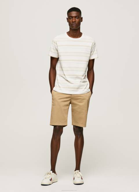 muškarci prljavo bijelo majica s prugastim printom Pepe Jeans JZ8H994