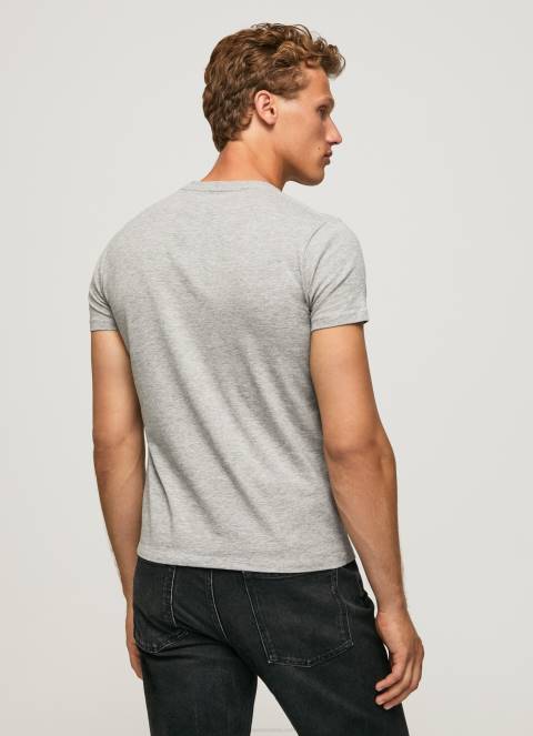 muškarci sivi lapor pamučna majica kratkih rukava Pepe Jeans JZ8H1004