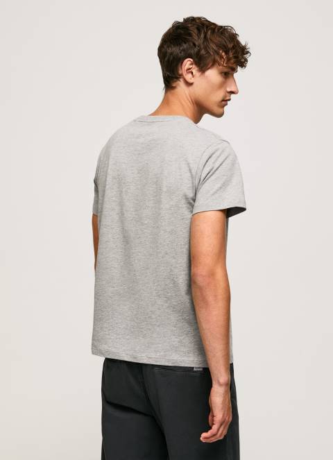 muškarci sivi lapor pamučna majica s logotipom kistova Pepe Jeans JZ8H931