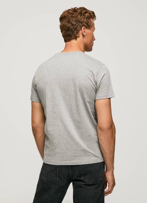 muškarci sivi lapor pamučna majica s otisnutim logotipom Pepe Jeans JZ8H1001