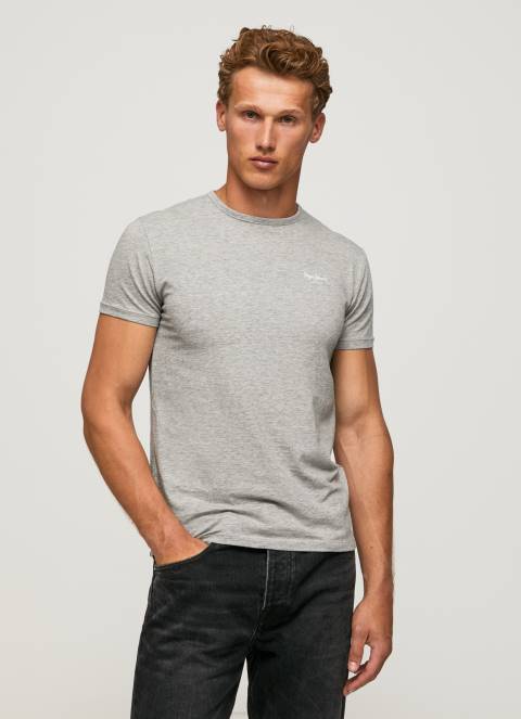 muškarci sivi lapor pamučna majica s otisnutim logotipom Pepe Jeans JZ8H1013
