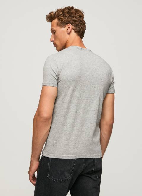 muškarci sivi lapor pamučna majica s otisnutim logotipom Pepe Jeans JZ8H1013