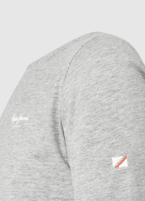 muškarci sivi lapor pamučna majica s otisnutim logotipom Pepe Jeans JZ8H1013