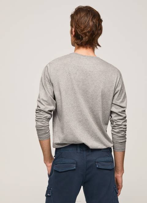 muškarci sivi lapor pamučna majica s otisnutim logotipom Pepe Jeans JZ8H1017